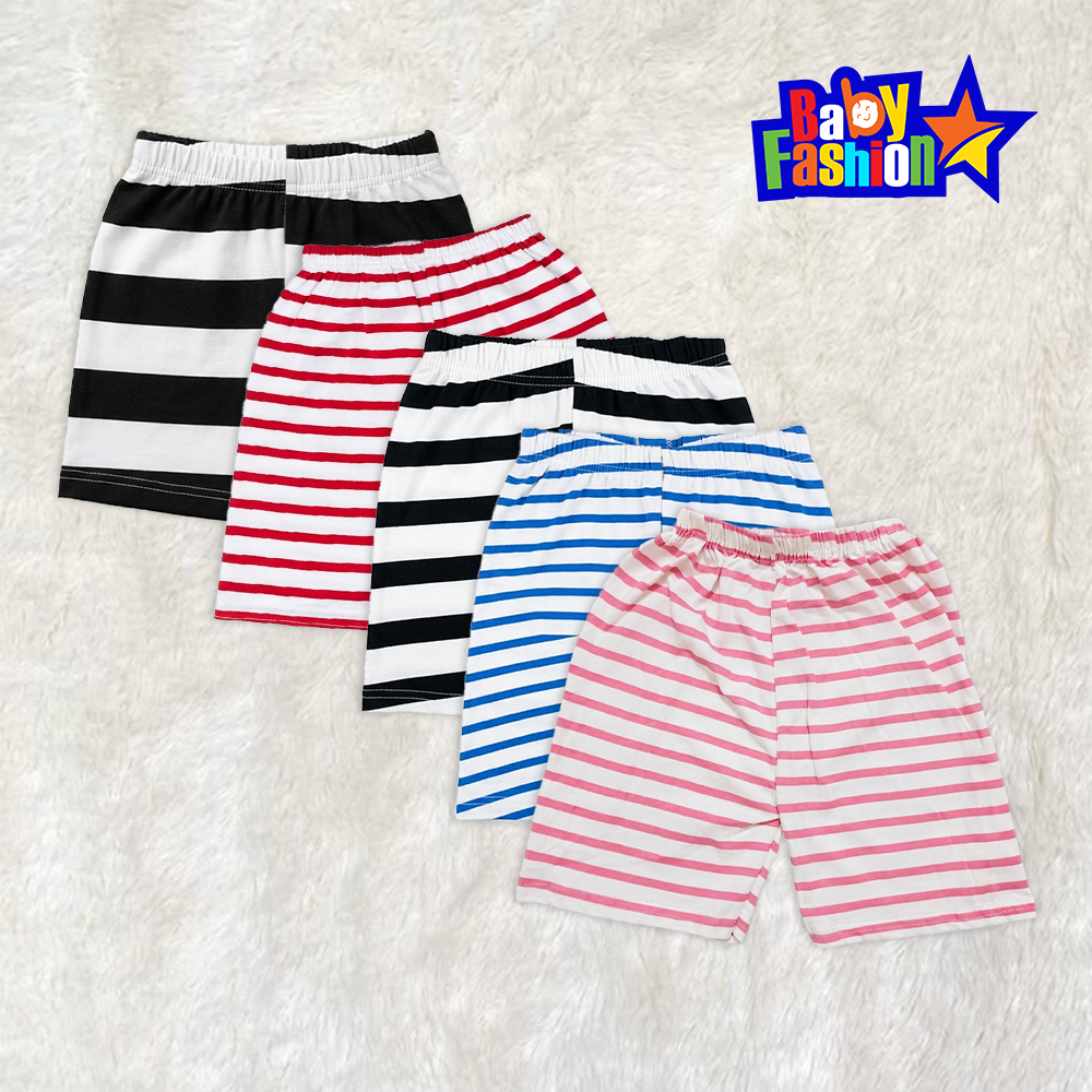 Baby Boys Striped Cotton Half Pants - 3 (5 Pcs)